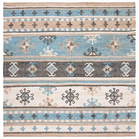 Safavieh 7 x 7 ft. Kilim Flat Weave Square Area Rug Blue & Ivory KLM754M-7SQ